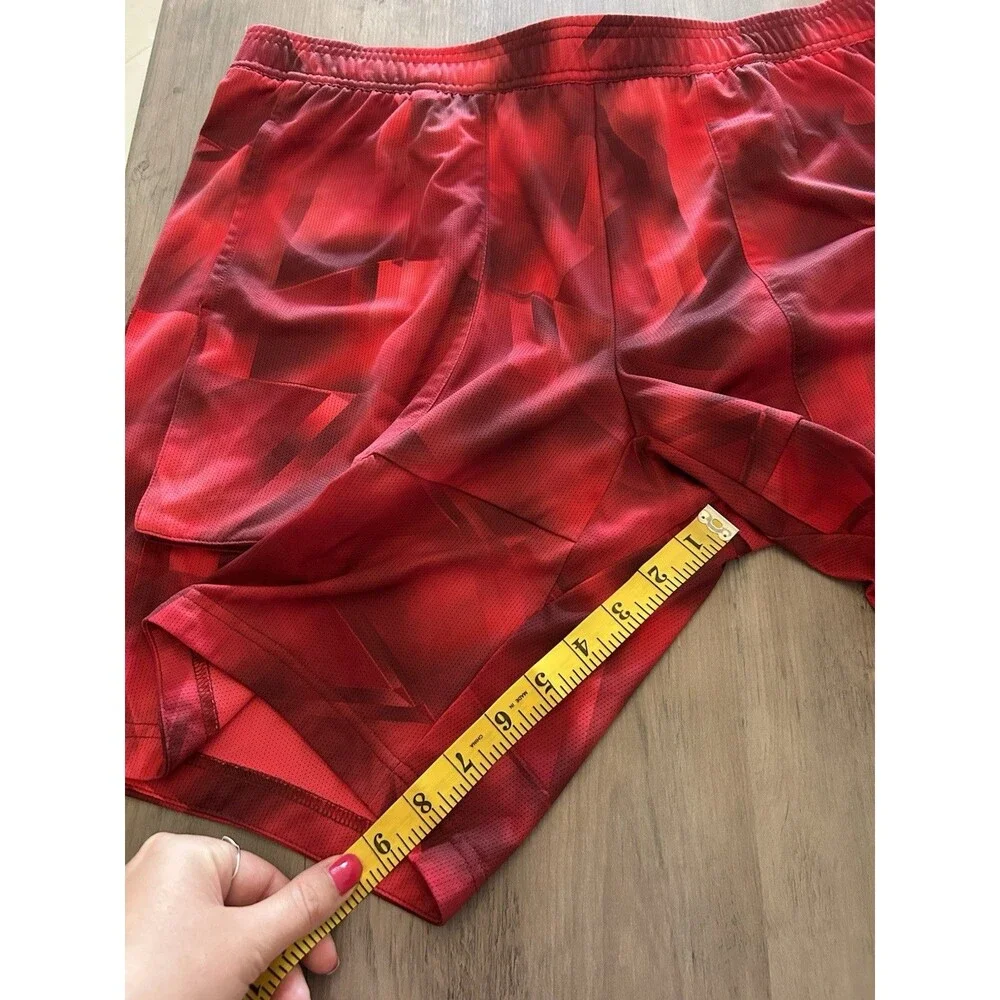 Nike Dri-FIT Basketball Shorts Red Geometric Mens Size XL